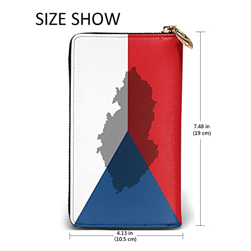 Cartera de cuero con diseño de bandera de República Checa para hombres y mujeres