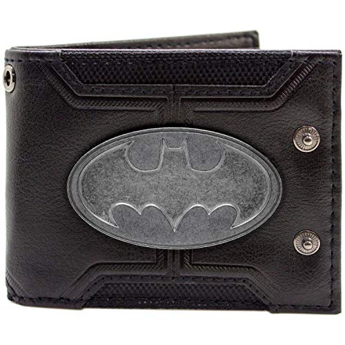 Cartera de DC Batman Insignia doble abotonado Negro
