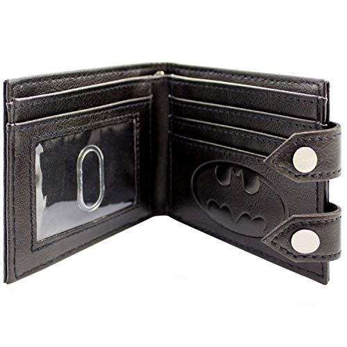 Cartera de DC Batman Insignia doble abotonado Negro