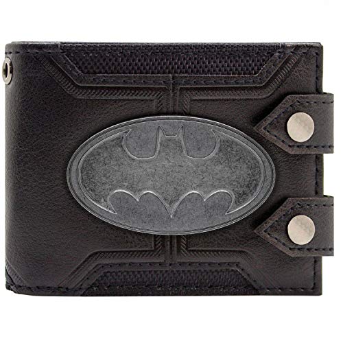 Cartera de DC Batman Insignia doble abotonado Negro