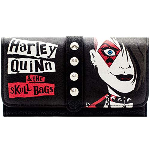 Cartera de Harley Quinn y The Skull Bags Tachonado Negro
