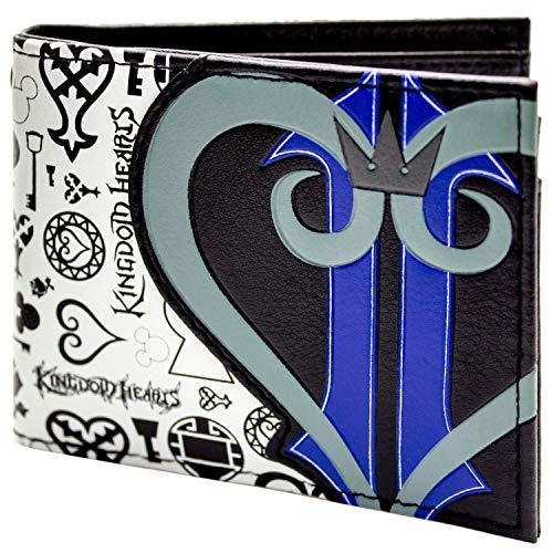 Cartera de Kingdom Hearts Símbolos y corazón del logotipo Negro