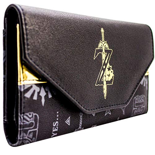 Cartera de Legend of Zelda Aliento del Oro Espada Salvaje Negro