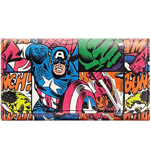 Cartera de Marvel Captain America Cómico Gastado Retro Rojo