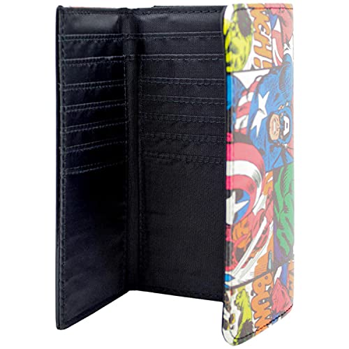 Cartera de Marvel Captain America Cómico Gastado Retro Rojo