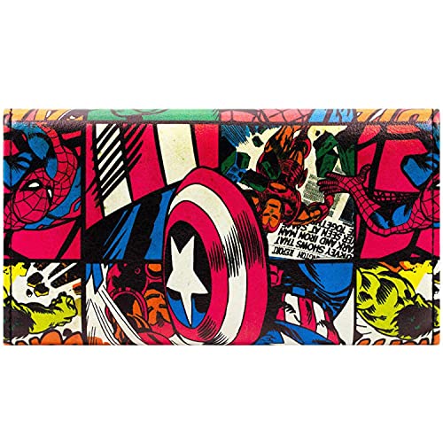 Cartera de Marvel Captain America Cómico Gastado Retro Rojo
