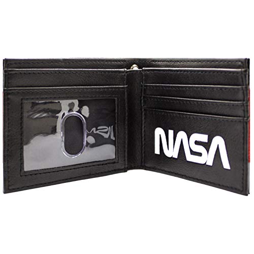 Cartera de NASA Insignia de Plata Exploración Espacial Rojo