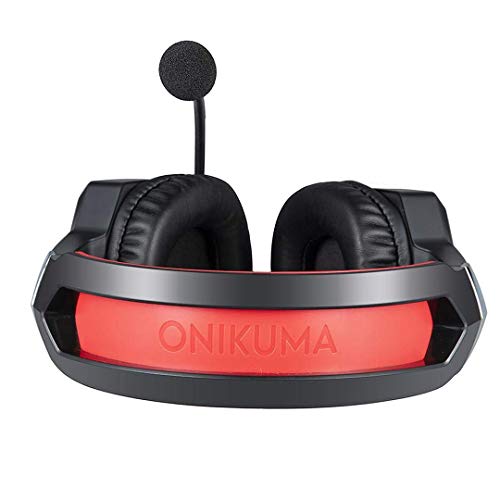 Cascos Gaming Unicview Onikuma para PS5, PC, Xbox Series X/S, Switch Auriculares con Conector 3.5mm con LED Diadema adjustables con Micrófono y Control de Volumen, Cancelación de Ruido (K8)