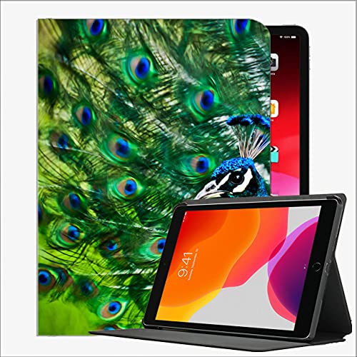 Caso en Forma de Nuevo iPad 8ª generación 10.2 "2020 / iPad 7th Gen 2019, Peacock Bird Feathers # 1 Case Slim Shell Funda para iPad iPad 10.2 Pulgadas