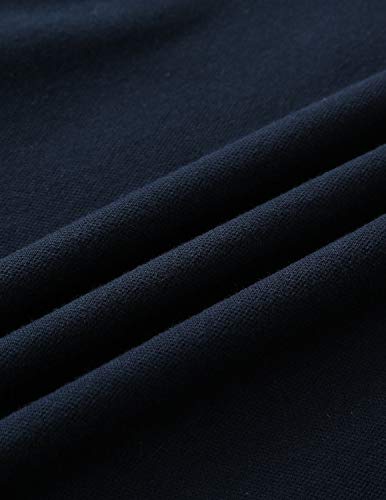 Casual Polos Manga Corta para Hombre Costura en Contraste Escote Camiseta Camisas Verano Primavera Deporte Golf Tennis T-Shirt Oficina,Azul,L