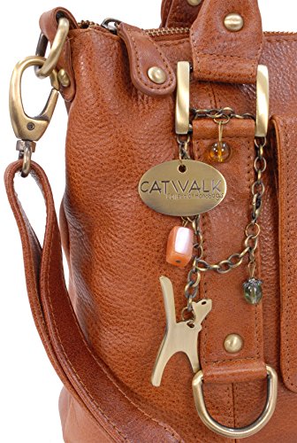 CATWALK COLLECTION - GALLERY - Bolso de mano con adornos metálicos - Cuero - Tostado