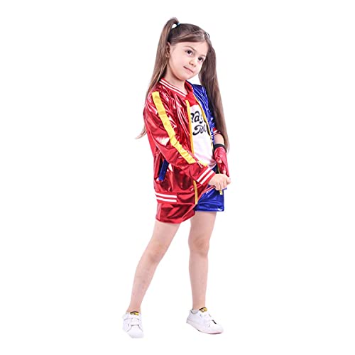 CBBI-WCCI Niñas Harlyquin Outfit Carnaval de Halloween FancyDress (Rojo, 4-5 años (110-120cm))