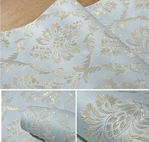 Cczxfcc Blue European Style Nonwovens Wallpaper Bedroom Living Room Clothing Shop Beauty Club Hotel Wallpaper Blue