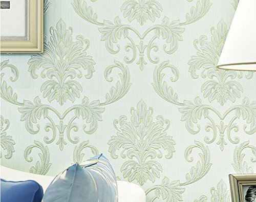 Cczxfcc European Non-Woven Fabric Wallpaper Retro Bedroom Living Room Tv Background Wallpaper Beauty Salon Wallpaper Green