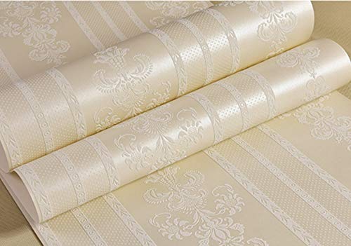 Cczxfcc European Striped Wallpaper 3D 3D Relief Non-Woven Wallpaper Bedroom Living Room Tv Background Wallpaper