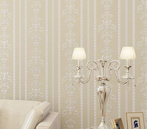 Cczxfcc European Striped Wallpaper 3D 3D Relief Non-Woven Wallpaper Bedroom Living Room Tv Background Wallpaper