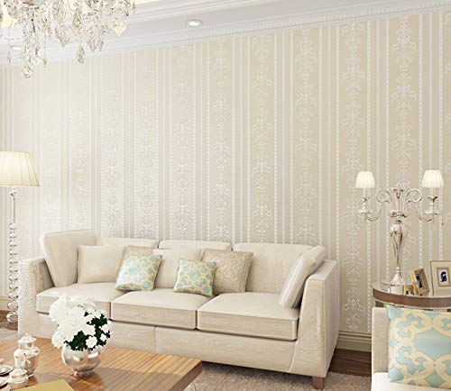Cczxfcc European Striped Wallpaper 3D 3D Relief Non-Woven Wallpaper Bedroom Living Room Tv Background Wallpaper