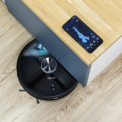 Cecotec Robot aspirador y fregasuelos Conga 6090 Ultra, Láser, Tecnología ciclónica, Aspira, Friega, Barre y Pasa la mopa, RoomPlan, Sensor óptico, APP, 10000 Pa, 10 Modos limpieza, Asistente Virtual