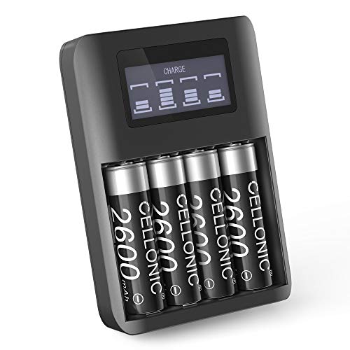 CELLONIC® 4X Batería de Repuesto AA para Microsoft Xbox Series X, Series S/One Controller, 2600mAh + Cargador, Accu de Larga duración