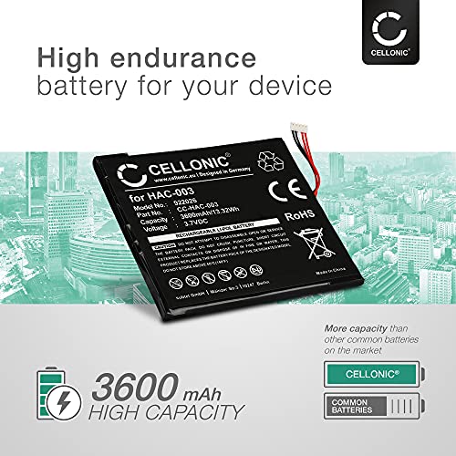 CELLONIC® Batería de Repuesto HAC-001, HAC-003 para Nintendo Switch, 3600mAh, Accu de Larga duración