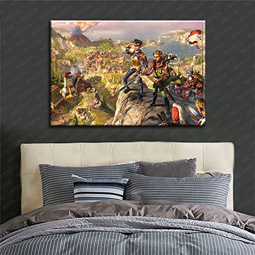 CELLYONE Pintura DIY por números, para adultos, principiantes y niños (The Settlers History Collection juego), decoración 50 x 40 cm