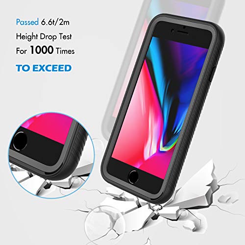 CENHUFO Funda iPhone SE 2020 Funda iPhone 8/7 /6S / 6 Antichoques con Protector de Pantalla Integrado Fundas 360° Protección Completa Case Bumper Robusto Carcasa para iPhone 8/7 /6S/6/ SE 2020 Negro