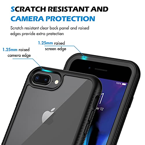 CENHUFO Funda iPhone SE 2020 Funda iPhone 8/7 /6S / 6 Antichoques con Protector de Pantalla Integrado Fundas 360° Protección Completa Case Bumper Robusto Carcasa para iPhone 8/7 /6S/6/ SE 2020 Negro