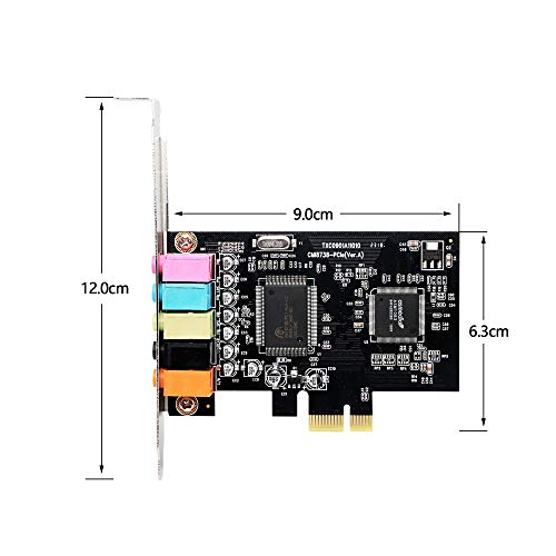 CERRXIAN Tarjeta de sonido PCIe, PCI 5.1 Express para PC Windows 98/2000/XP / Win7