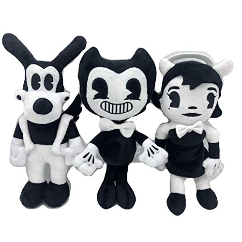 cgzlnl 3Pcs / Set 30Cm Bendy Plush Toys Juego Horror Bendy & Boris & Alice Angel Ink Demon Plush Doll, Juguetes De Peluche Suaves para Niños Regalos para Niños