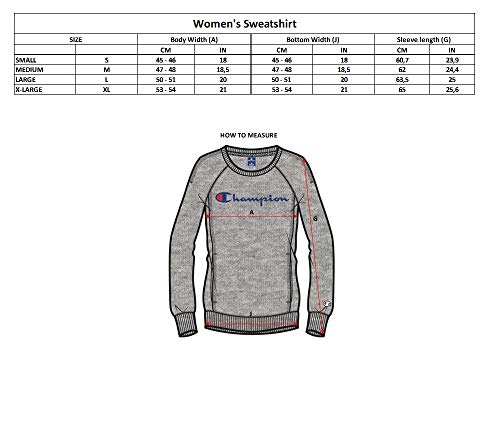 Champion Classic Logo Crewneck Sweatshirt Sudadera, Gris Claro, L para Mujer