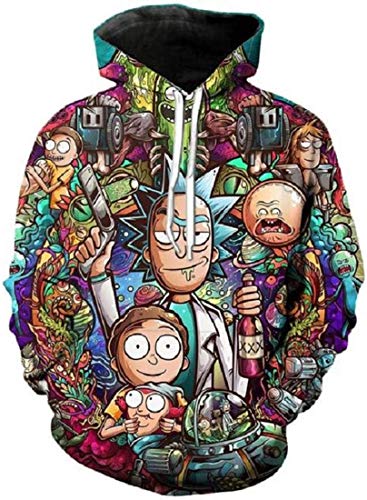 Chaos World Sudaderas con Capucha Hombre 3D Impreso Funny Cartoon Unisex Pullover Hoodie con Bolsillos (3XL,Personas)