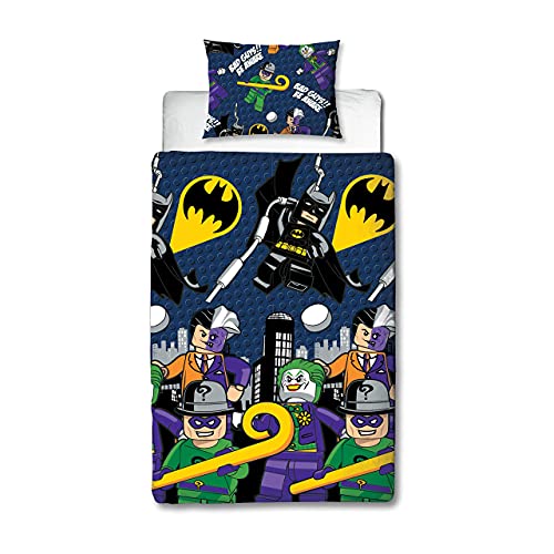 Character World Lego Batman LG9CLGDS002UK1 - Funda de edredón con Funda de Almohada a Juego, diseño de Arco Iris, Color Azul