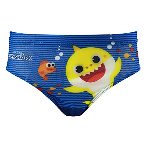 Characters Cartoons Baby Shark Pinkfong – Bañador para niño – Bañador tipo bóxer, calzoncillo, parisino, piscina – Licencia oficial 0472 Navy 5-6 años