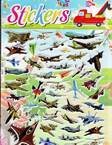 Charo 3D avión de combate Figther avión Jet Guerra de los Jet, pegatinas multicolor 1 hoja de 250 mm x 200 mm pegatinas para manualidades infantiles