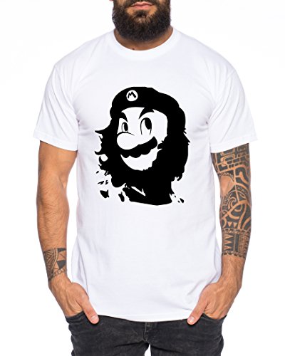 Che Mario Camiseta de Hombre Gamer Play Sport Station Controller PS Game, Farbe2:Weiß;Größe2:XL