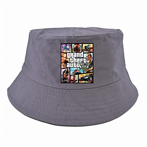 CHENGGI Gorro Pescador Moda Theft Auto V5 GTA 5 Sombreros de Cubo Juego GTA 5 Fans Cap Verano Pescador Sombrero Pesca Mujer Boonie Hat Gorras