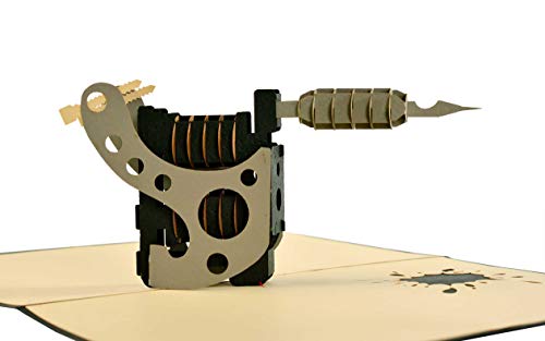 Cheque regalo 3d para tatuaje. Tarjeta cumpleaños, tarjeta felicitacion y tarjeta de regalo para tatuadores o amantes del tattoo, ideal para todas las ocasiones, H17AMZ