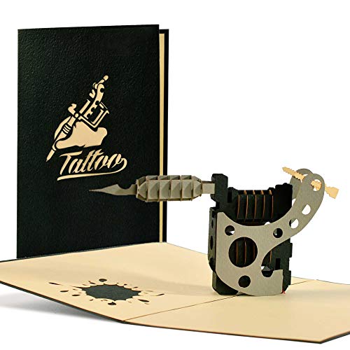 Cheque regalo 3d para tatuaje. Tarjeta cumpleaños, tarjeta felicitacion y tarjeta de regalo para tatuadores o amantes del tattoo, ideal para todas las ocasiones, H17AMZ
