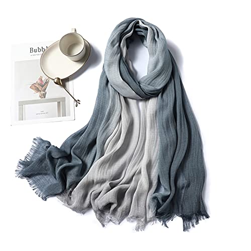 CHHNGPON Bufanda 2021 Bufanda de algodón Unisex Hijab Solid Gradient Crinkle Shawl Wrap Warband Bufandas Bandana Fashion Japanese Style FouD (Color : TH32-2, Size : 200x100cm)