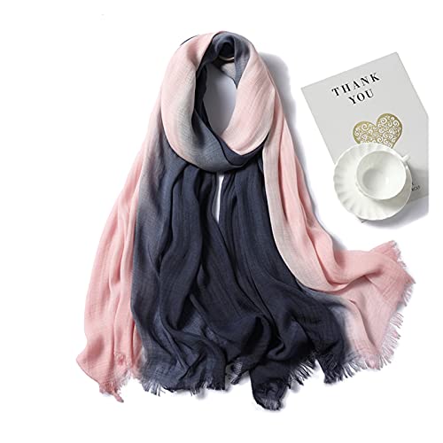 CHHNGPON Bufanda 2021 Bufanda de algodón Unisex Hijab Solid Gradient Crinkle Shawl Wrap Warband Bufandas Bandana Fashion Japanese Style FouD (Color : TH32-2, Size : 200x100cm)