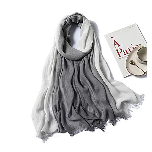 CHHNGPON Bufanda 2021 Bufanda de algodón Unisex Hijab Solid Gradient Crinkle Shawl Wrap Warband Bufandas Bandana Fashion Japanese Style FouD (Color : TH32-2, Size : 200x100cm)