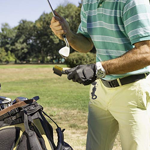 CHIFOOM Accesorios de Limpieza de Golf, 2pcs, Herramienta para Palos de Golf, Golf Club Groove Sharpener, con 6 Cabezales de Corte y Cepillo de Doble Cabeza Mejora el Control de la Espinilla Trasera
