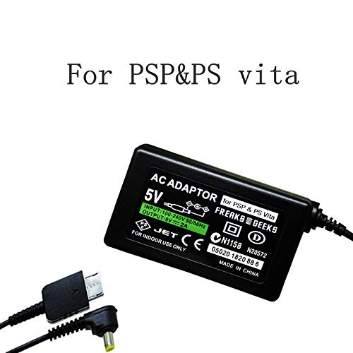 CHILDMORY 2 en 1 Adaptador de CA de 5V EU Inicio Cargador de pared para Sony PS Vita PSP Consola