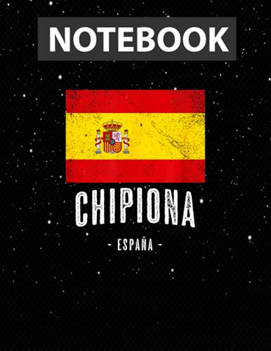 Chipiona Spain | ES Flag, City - Bandera Ropa - Notebook Jounal Lined / 130 Pages / Large 8.5''x11''