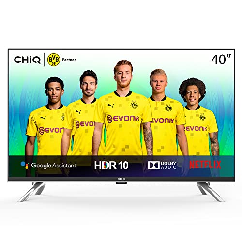 CHiQ Televisor Smart TV LED 40", Resolución FHD, HDR 10/HLG, Android 9.0, WiFi, Bluetooth, Netflix, Prime Video, Youtube, HDMI, USB - L40H7A