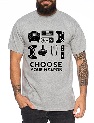 Choose Your Waepon Camiseta de Hombre Gamer Play Sport Station Controller PS Game, Farbe2:Marengo Mezclado;Größe2:3XL