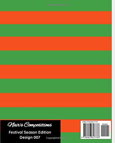 Christmas Composition Notebook: Black Lined Journal/Notebook: Cute Ginger Kitten in Christmas Xmas Outfit Wishing Merry Christmas. Perfect XMas Gift. Design 007