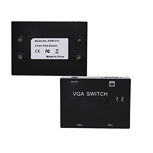 ciciglow VGA 2 en 1 Salida 1 Puerto VGA Switch, VGA Video Sharing Adapter 2 en 1 out Manual Switcher Two Way VGA Vedio Switch VGA Switcher para PC TV Monitor