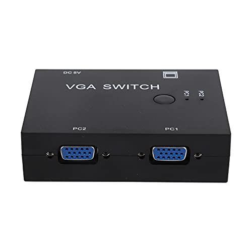 ciciglow VGA 2 en 1 Salida 1 Puerto VGA Switch, VGA Video Sharing Adapter 2 en 1 out Manual Switcher Two Way VGA Vedio Switch VGA Switcher para PC TV Monitor
