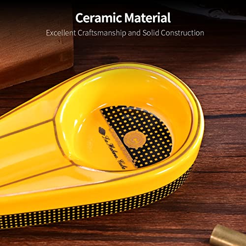 CIGARLOONG Cenicero de cigarros solo clásico cenicero de cerámica uso al aire libre o en interiores (negro)